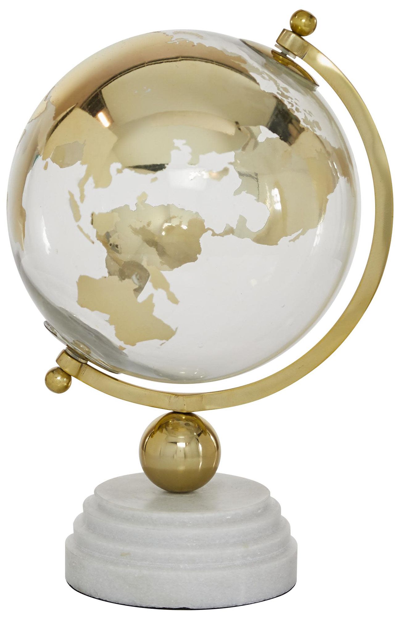 Image 5 Gold Marble Glam Globe, 8" x 8" x 13" more views