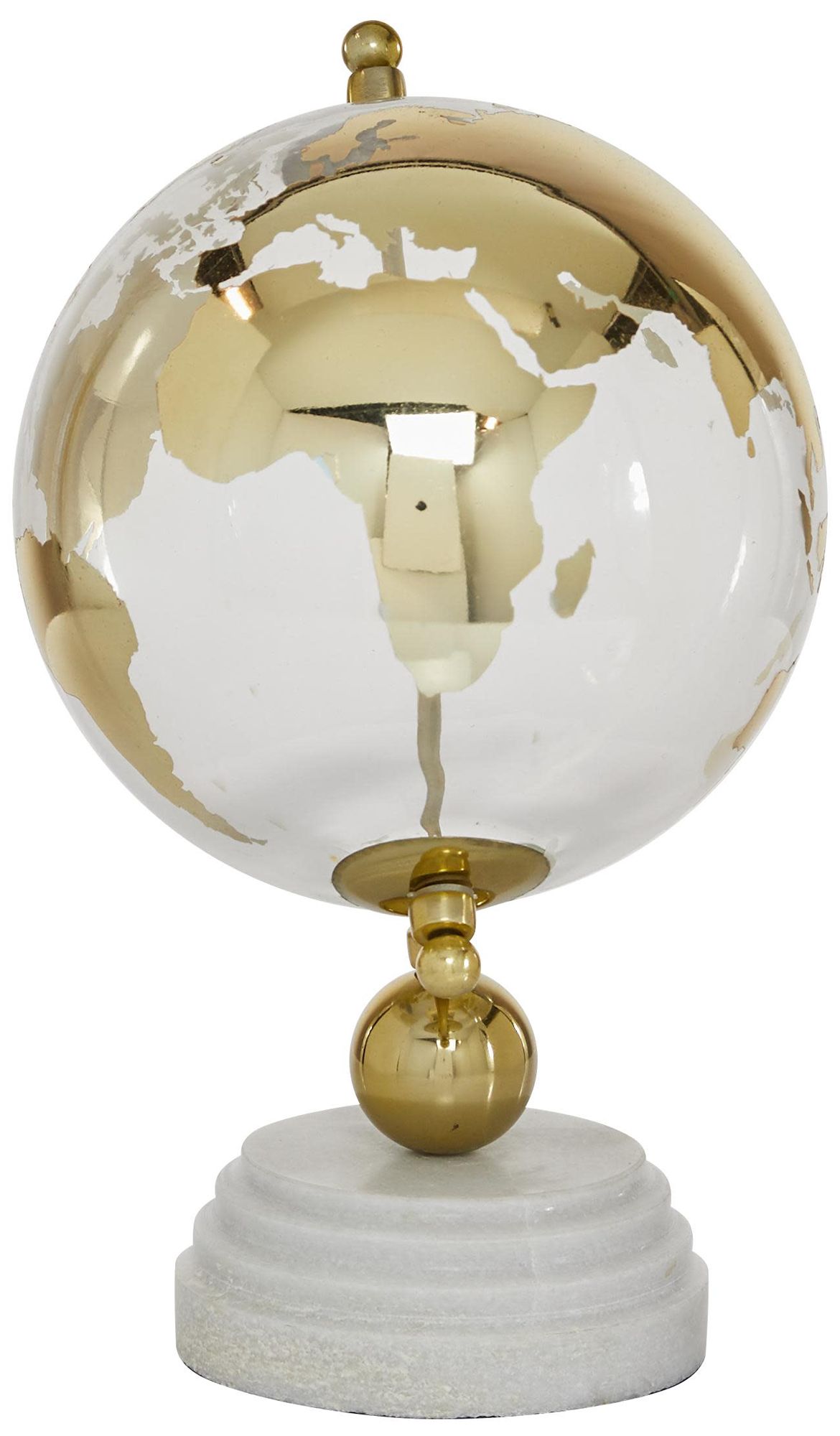 Image 6 Gold Marble Glam Globe, 8" x 8" x 13" more views