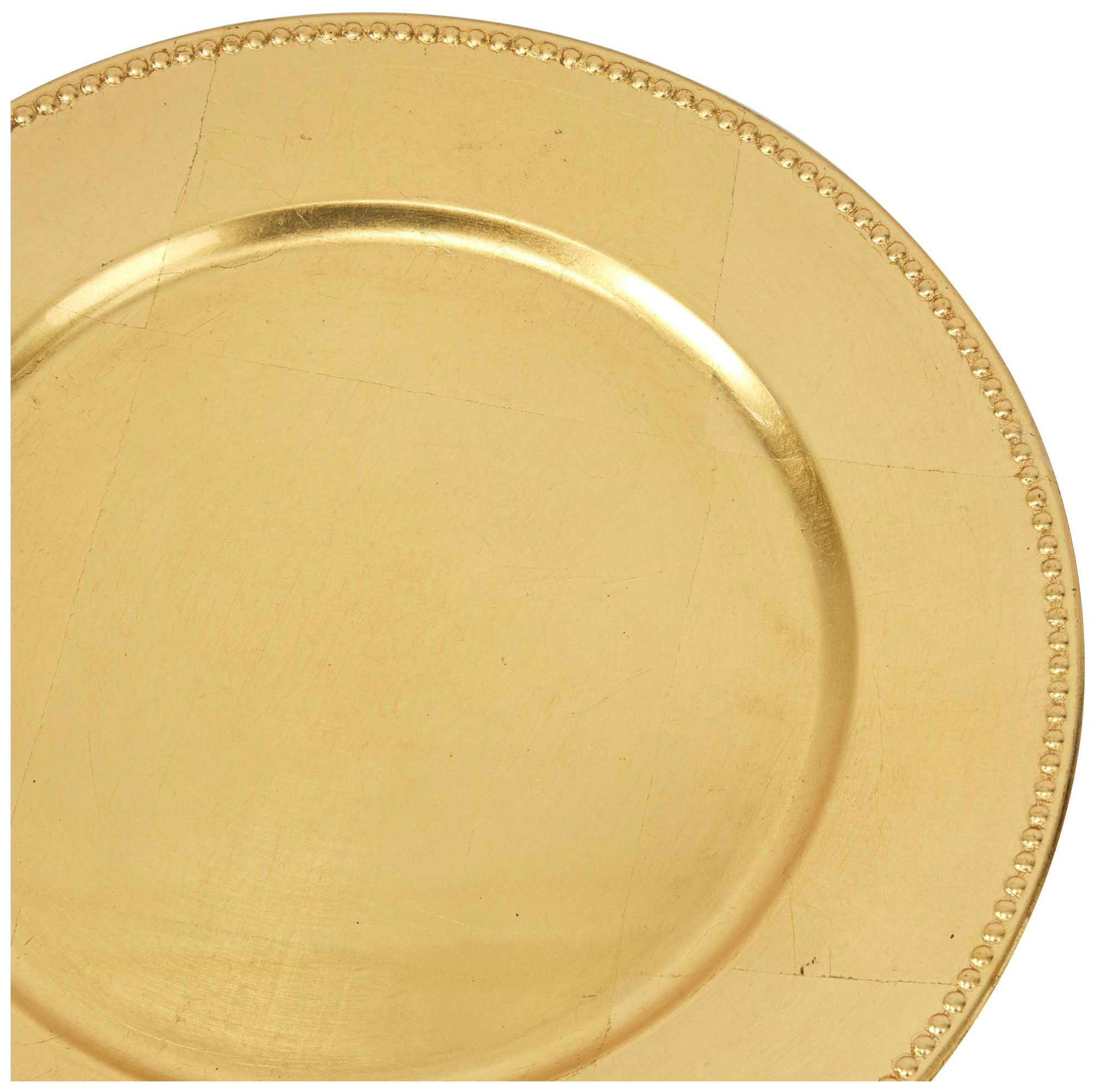 Image 2 Gold Melamine Plastic Glam Charger, S/8 13"D more views
