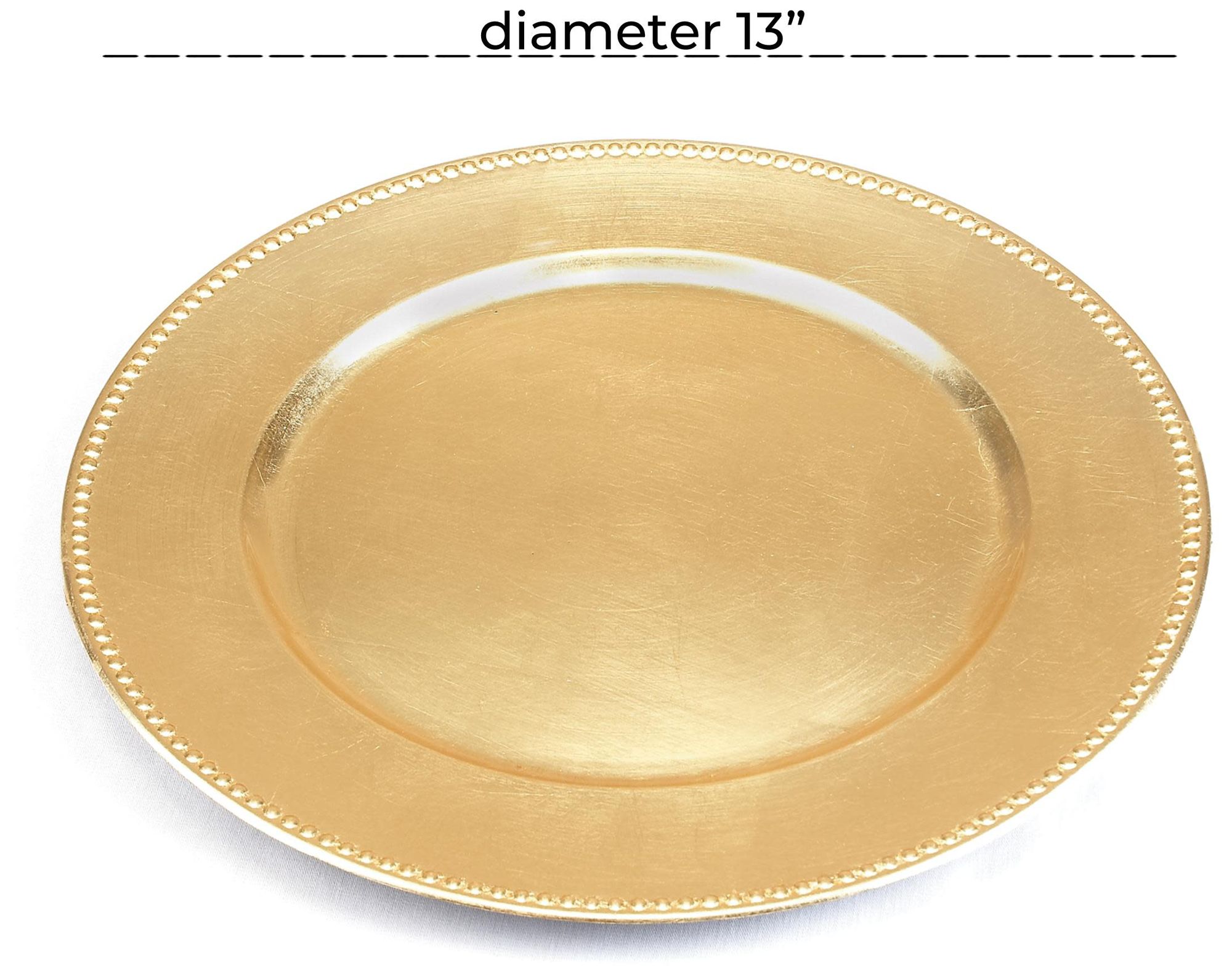 Image 6 Gold Melamine Plastic Glam Charger, S/8 13"D more views