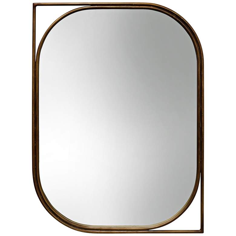 Image 1 Gold Metal 26 inch x 35 1/4 inch Left Facing Wall Mirror
