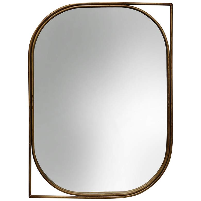 Gold Metal 26 inch x 35 1/4 inch Right Facing Wall Mirror