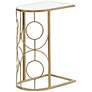 Gold Metal Contemporary Accent Table, 12" x 19" x 24"