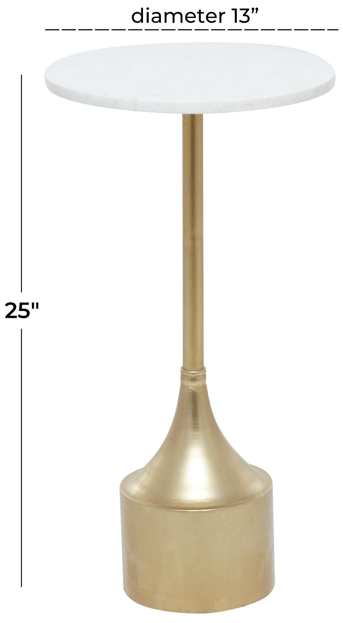 Image 7 Gold Metal Contemporary Accent Table, 13" x 13" x 25" more views