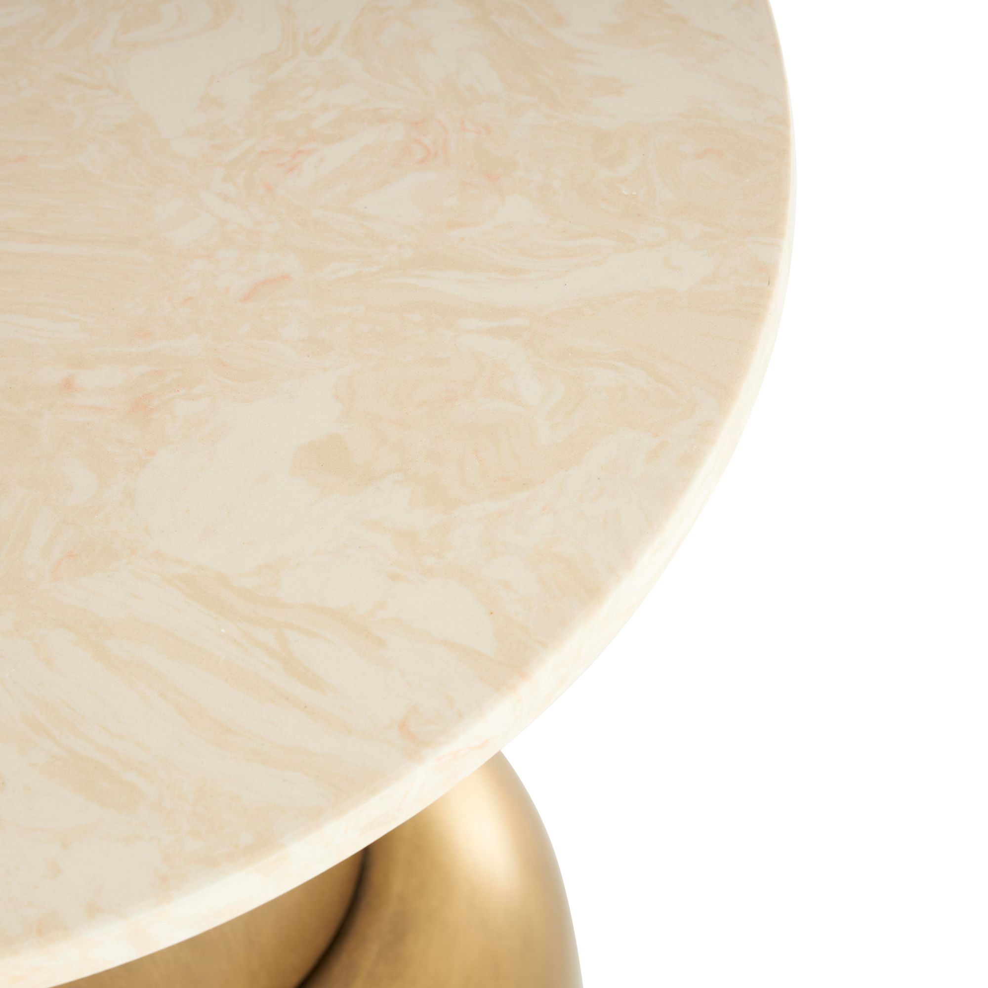 Image 2 Gold Metal Contemporary Accent Table, 16" x 16" x 20" more views