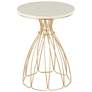 Gold Metal Contemporary Accent Table, 16" x 16" x 22"