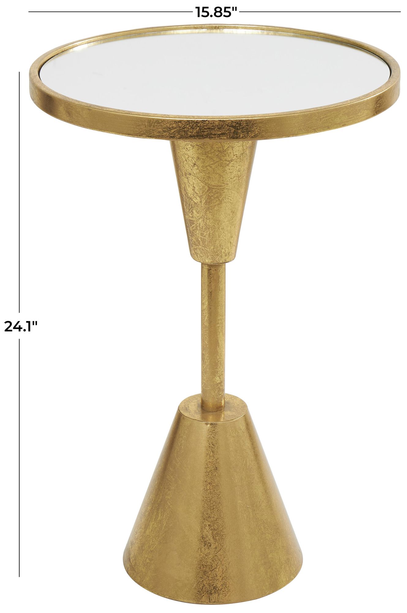 Image 7 Gold Metal Contemporary Accent Table, 16" x 16" x 24" more views