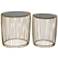 Gold Metal Contemporary Accent Table, S/2 17", 18"H