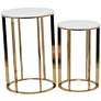 Gold Metal Contemporary Accent Table, S/2 24", 20"H