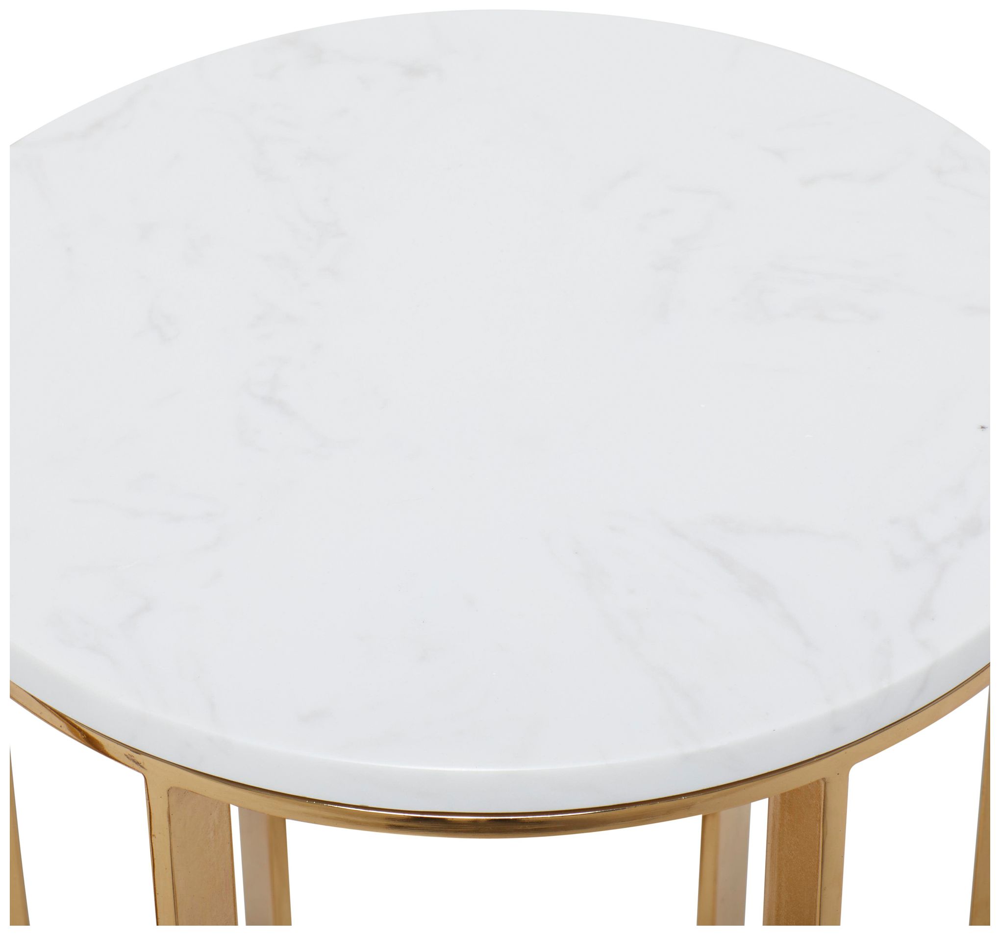 Image 4 Gold Metal Contemporary Accent Table, S/2 24", 20"H more views