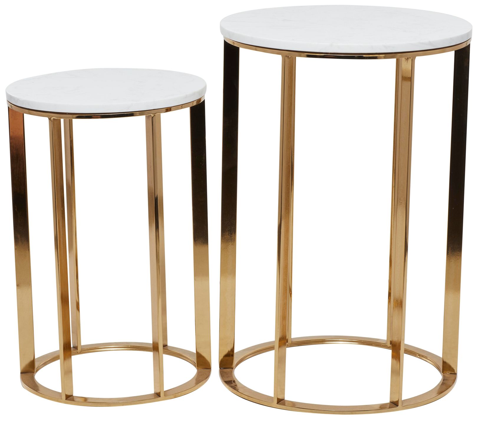 Image 5 Gold Metal Contemporary Accent Table, S/2 24", 20"H more views