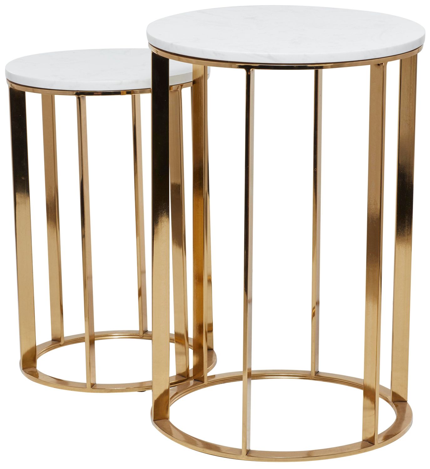 Image 6 Gold Metal Contemporary Accent Table, S/2 24", 20"H more views