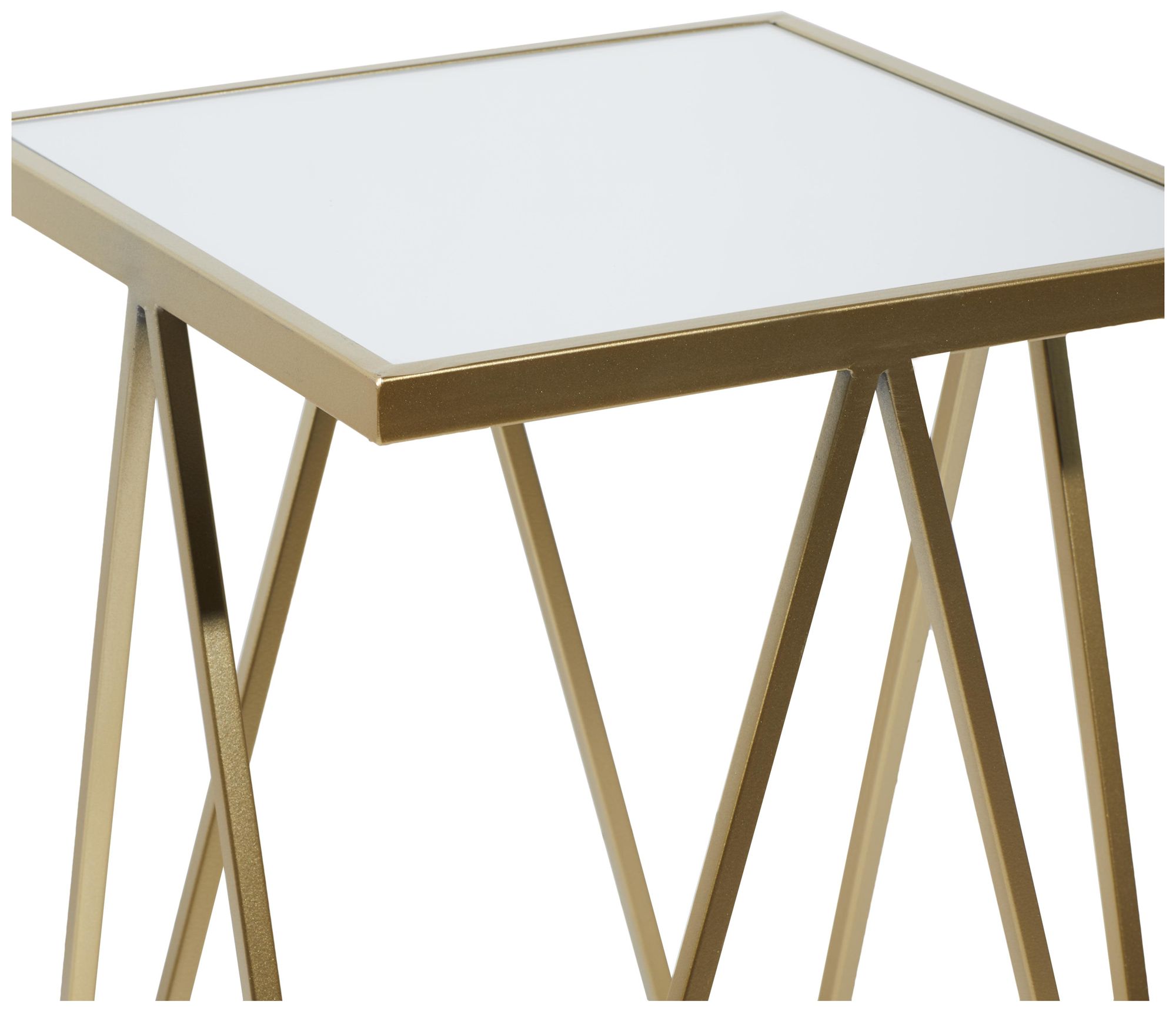 Image 3 Gold Metal Contemporary Accent Table, S/2 26", 22"H more views