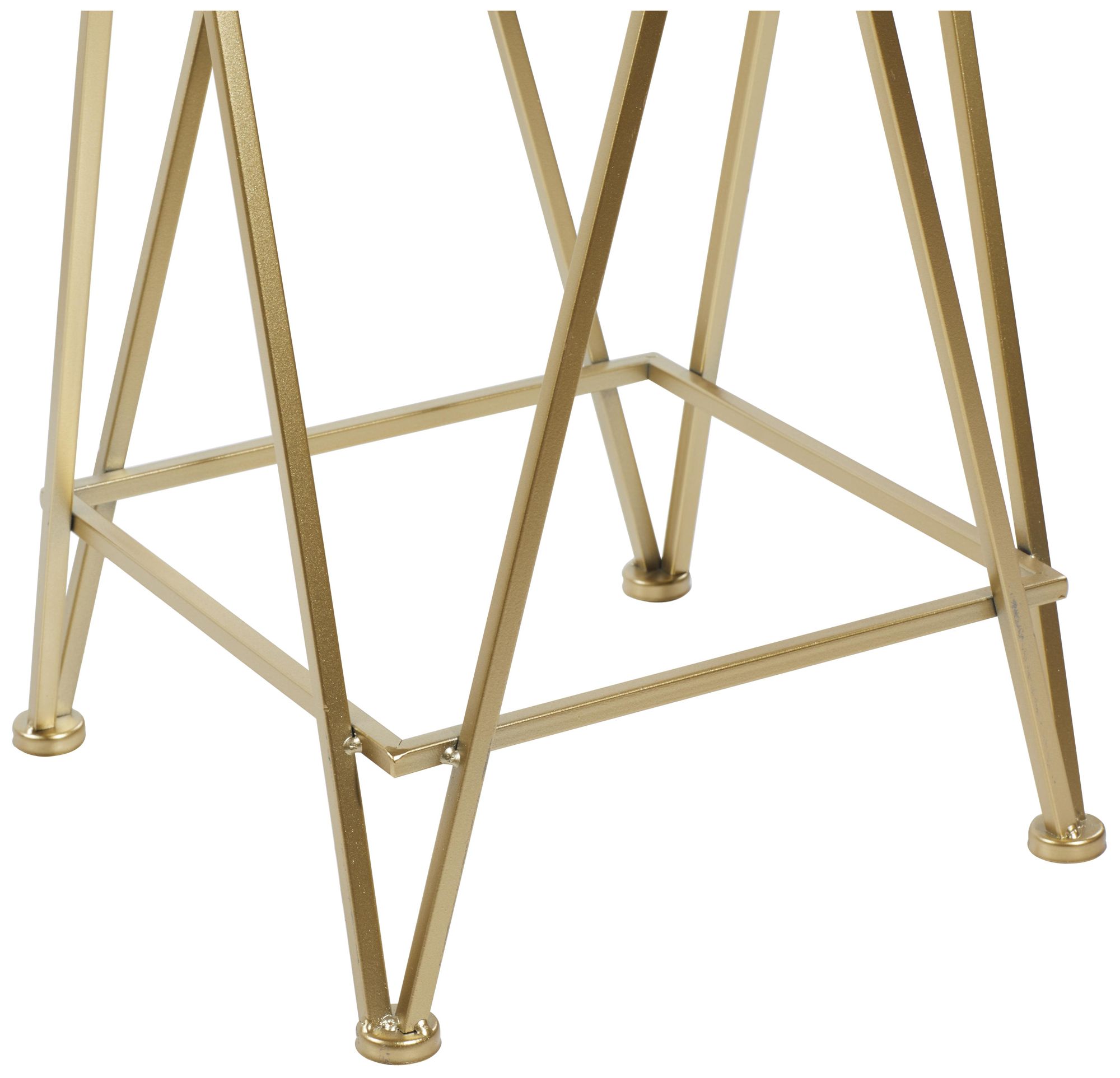 Image 4 Gold Metal Contemporary Accent Table, S/2 26", 22"H more views