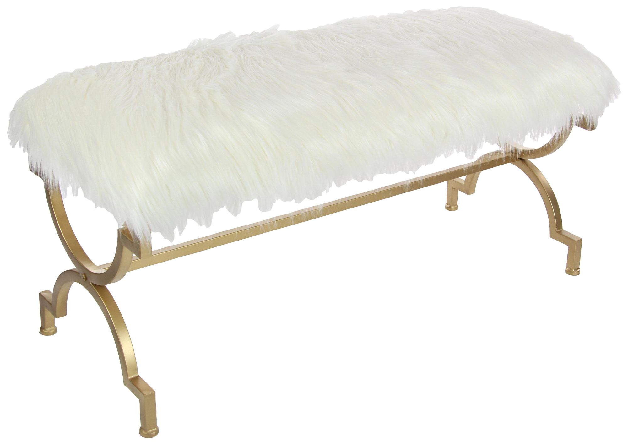 Image 2 Gold Metal Contemporary Bench, 42" x 17" x 20"
