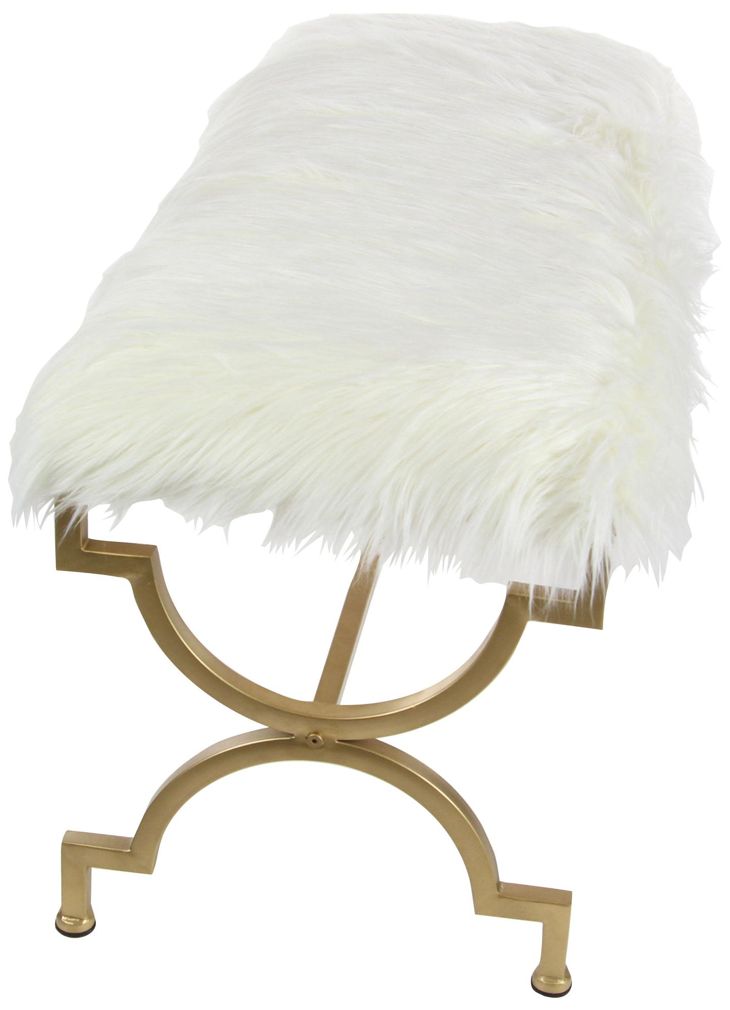 Image 5 Gold Metal Contemporary Bench, 42" x 17" x 20" more views