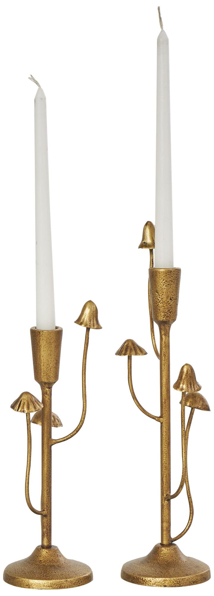 Image 2 Gold Metal Contemporary Candle Holder, S/2 11", 14"H