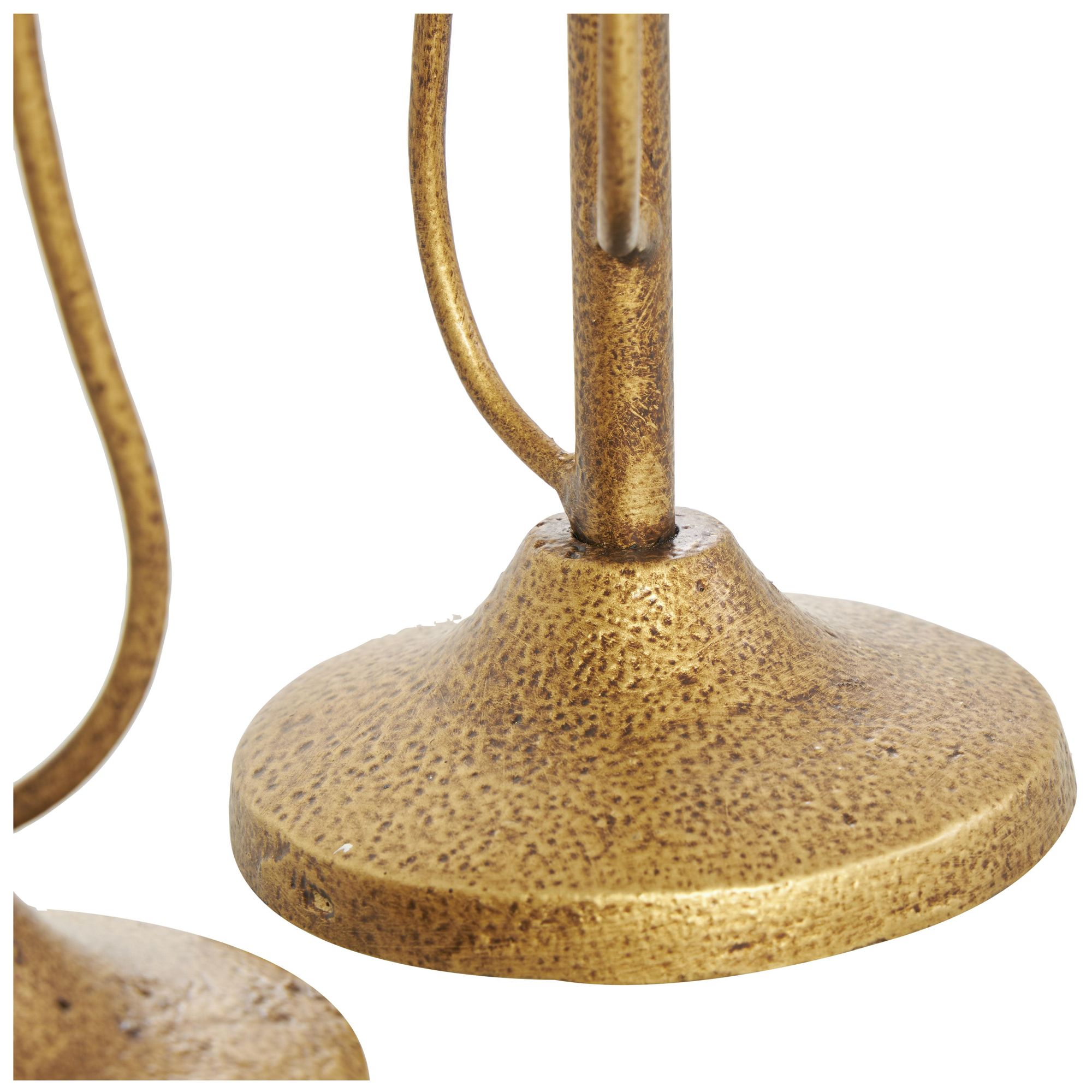 Image 3 Gold Metal Contemporary Candle Holder, S/2 11", 14"H more views