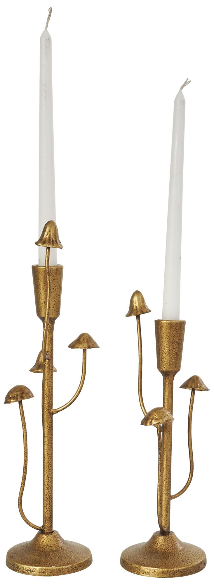 Image 5 Gold Metal Contemporary Candle Holder, S/2 11", 14"H more views