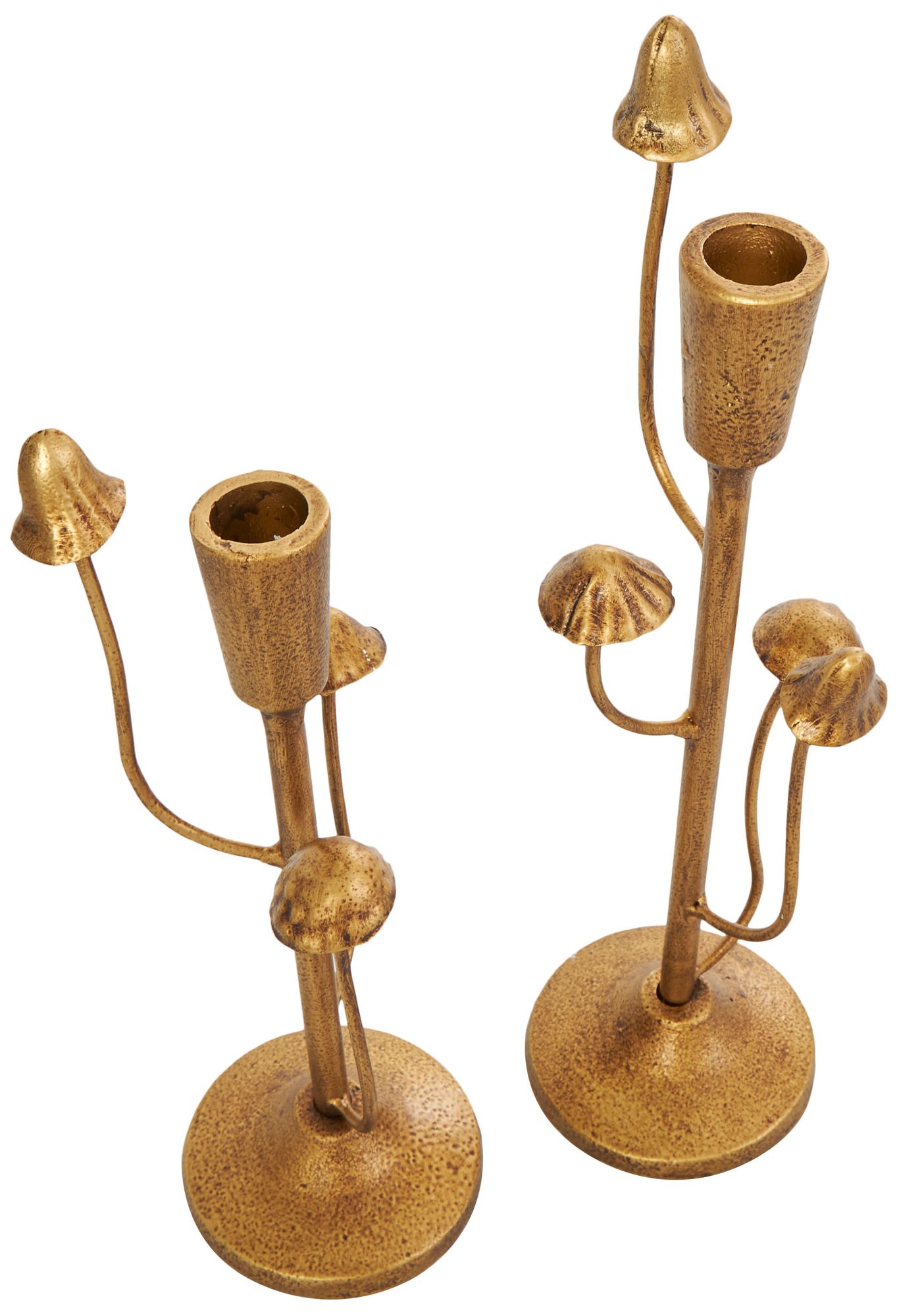 Image 6 Gold Metal Contemporary Candle Holder, S/2 11", 14"H more views