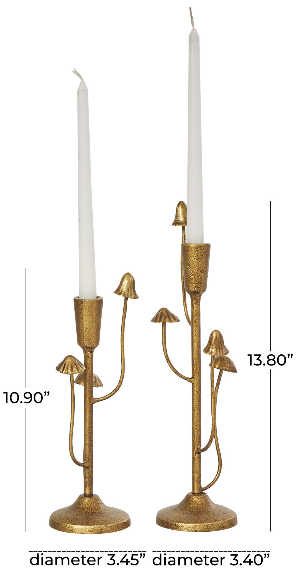 Image 7 Gold Metal Contemporary Candle Holder, S/2 11", 14"H more views