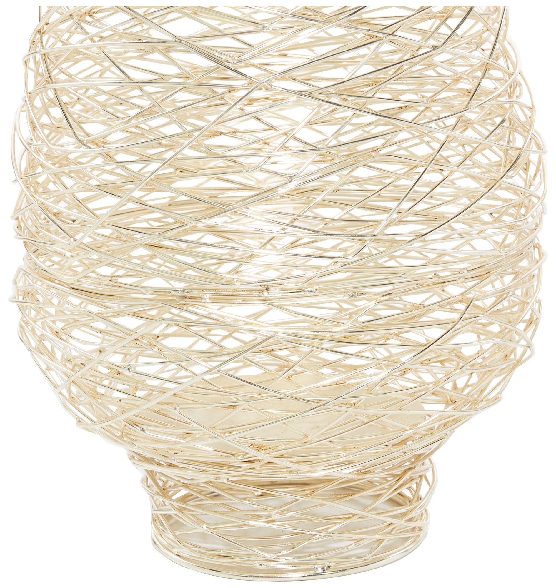 Image 3 Gold Metal Contemporary Candle Lantern, more views