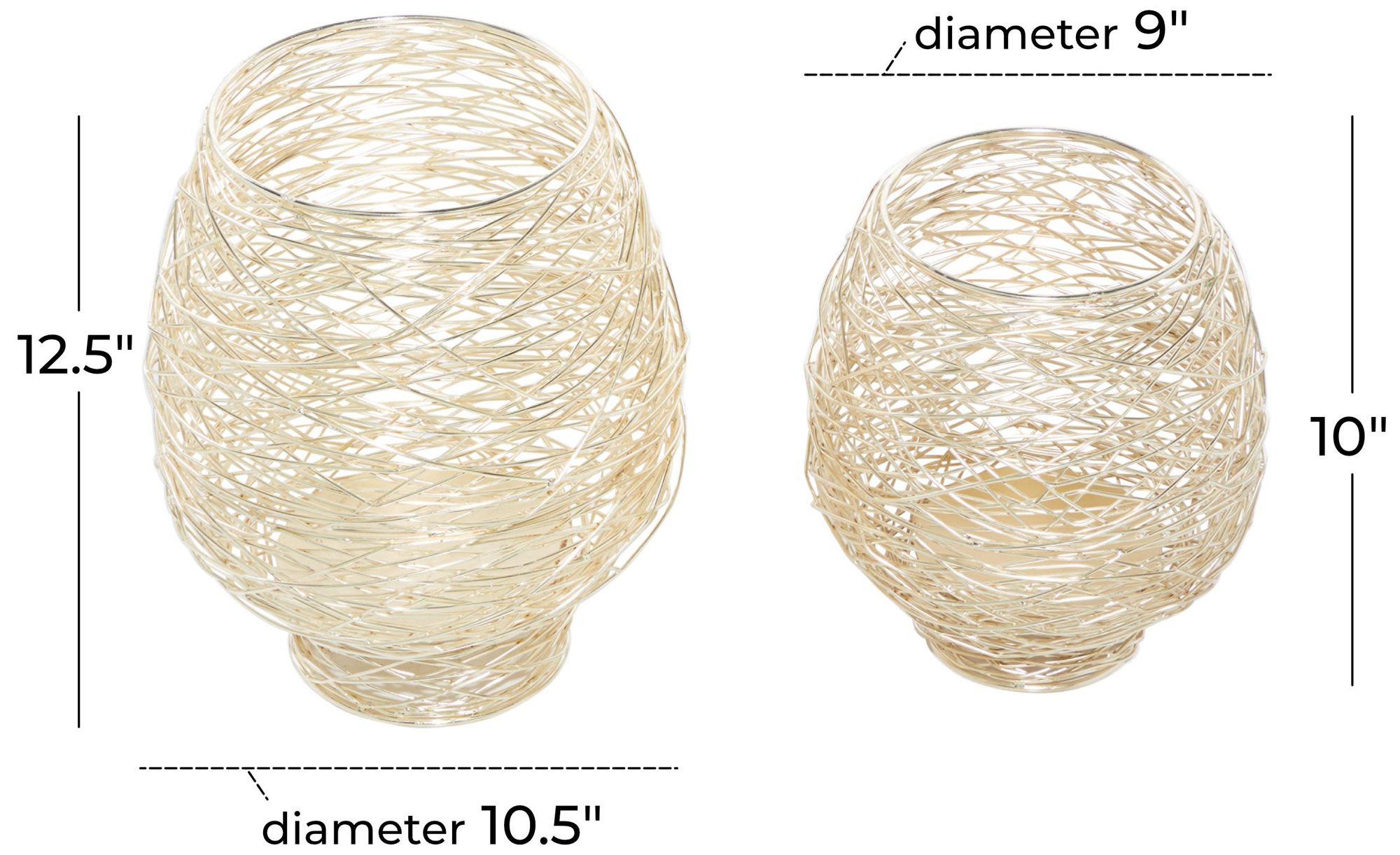 Image 6 Gold Metal Contemporary Candle Lantern, more views