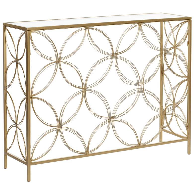Image 1 Gold Metal Contemporary Console Table, 42" x 12" x 32"