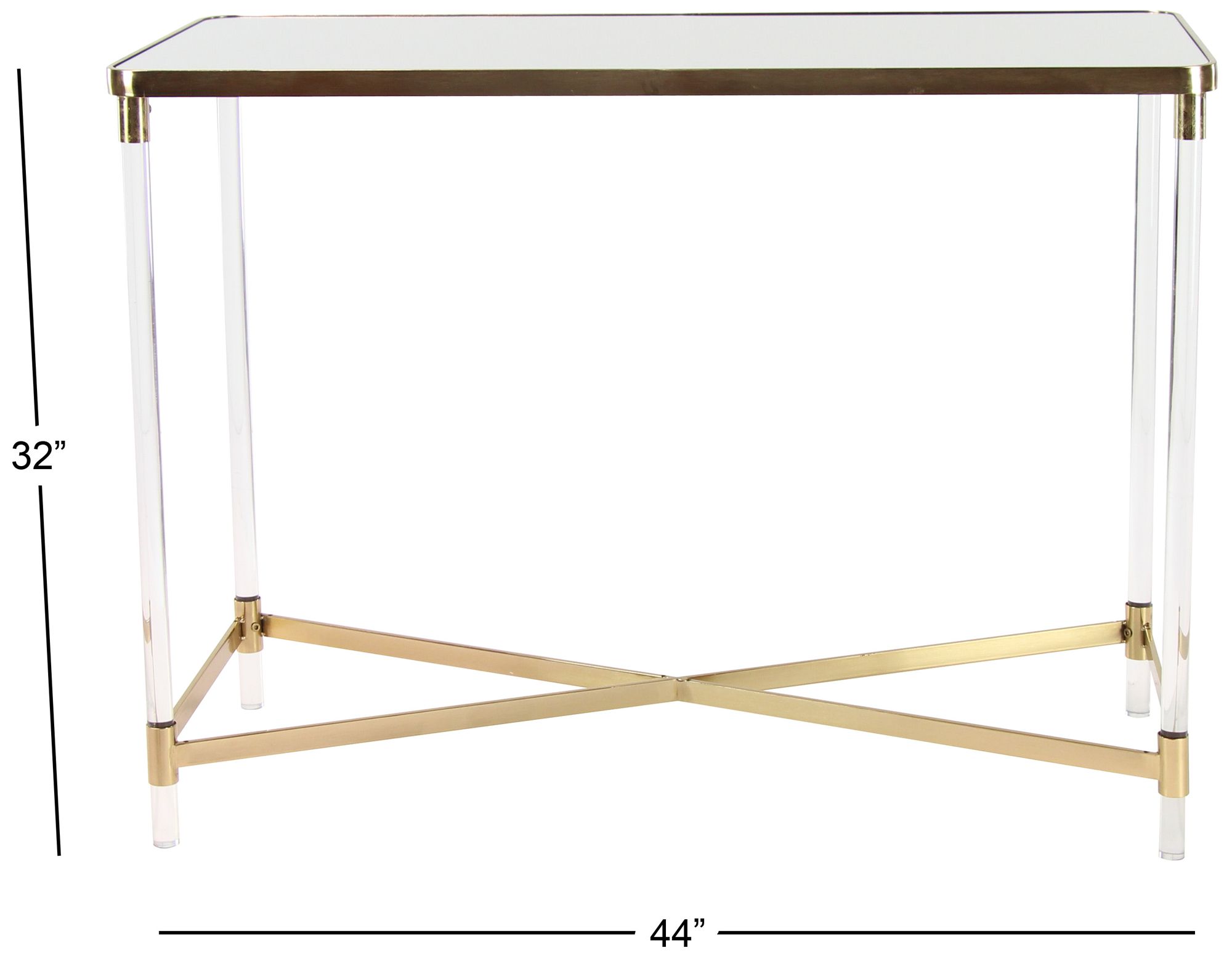 Image 6 Gold Metal Contemporary Console Table, 44" x 19" x 32" more views