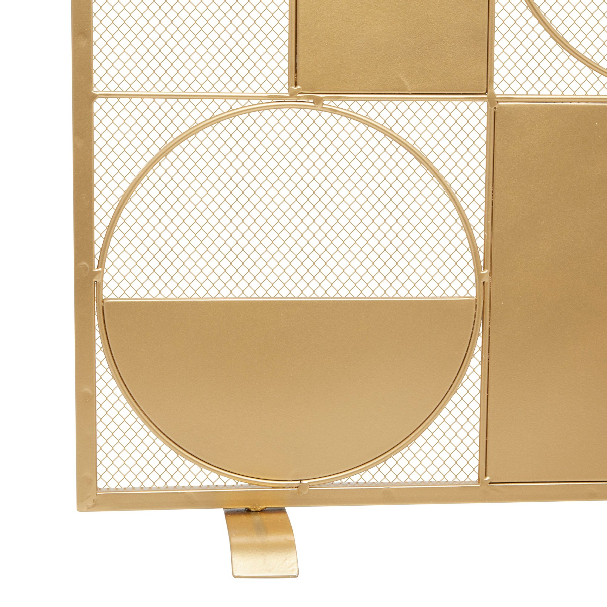 Image 2 Gold Metal Contemporary Fireplace Screen, 40" x 6" x 32" more views