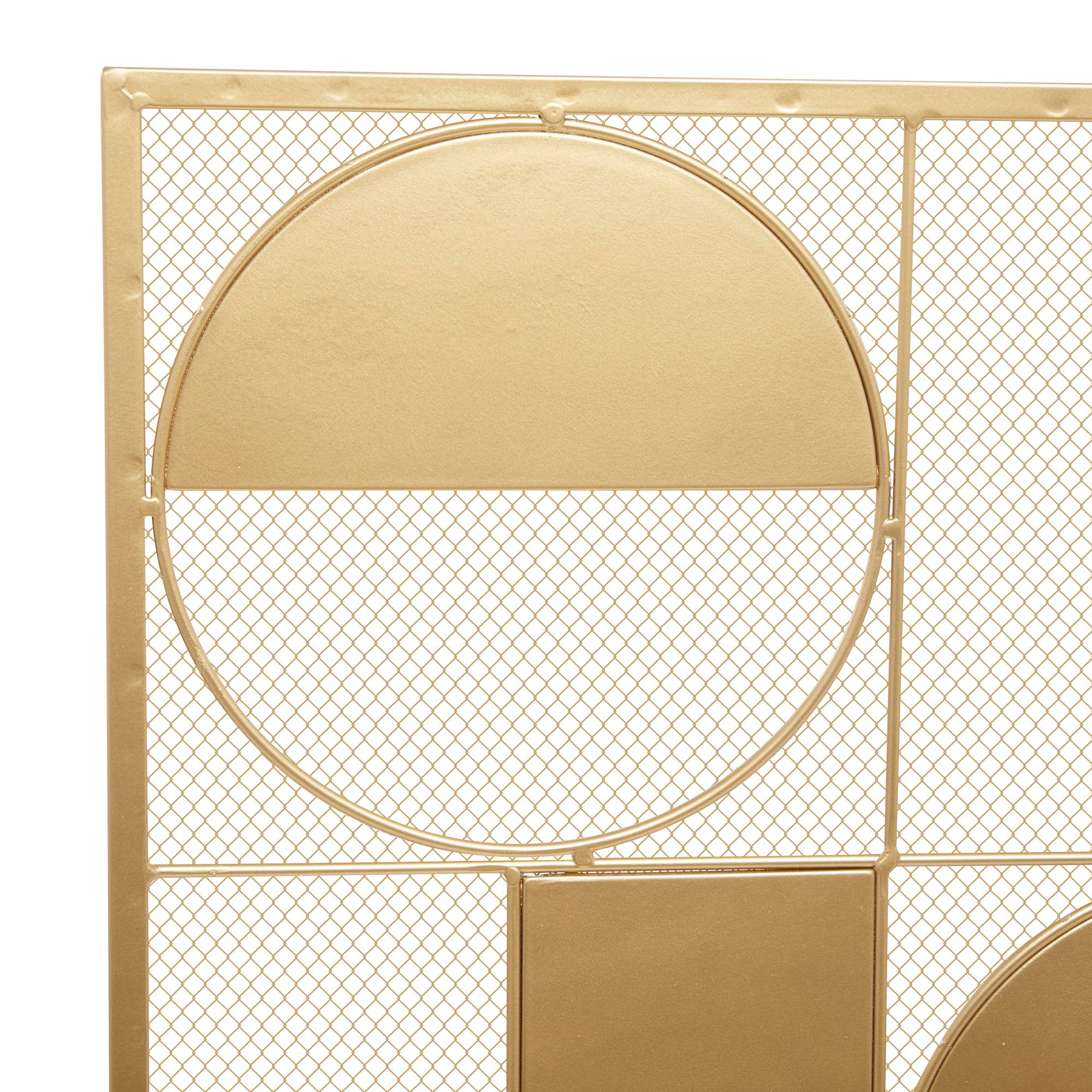 Image 3 Gold Metal Contemporary Fireplace Screen, 40" x 6" x 32" more views