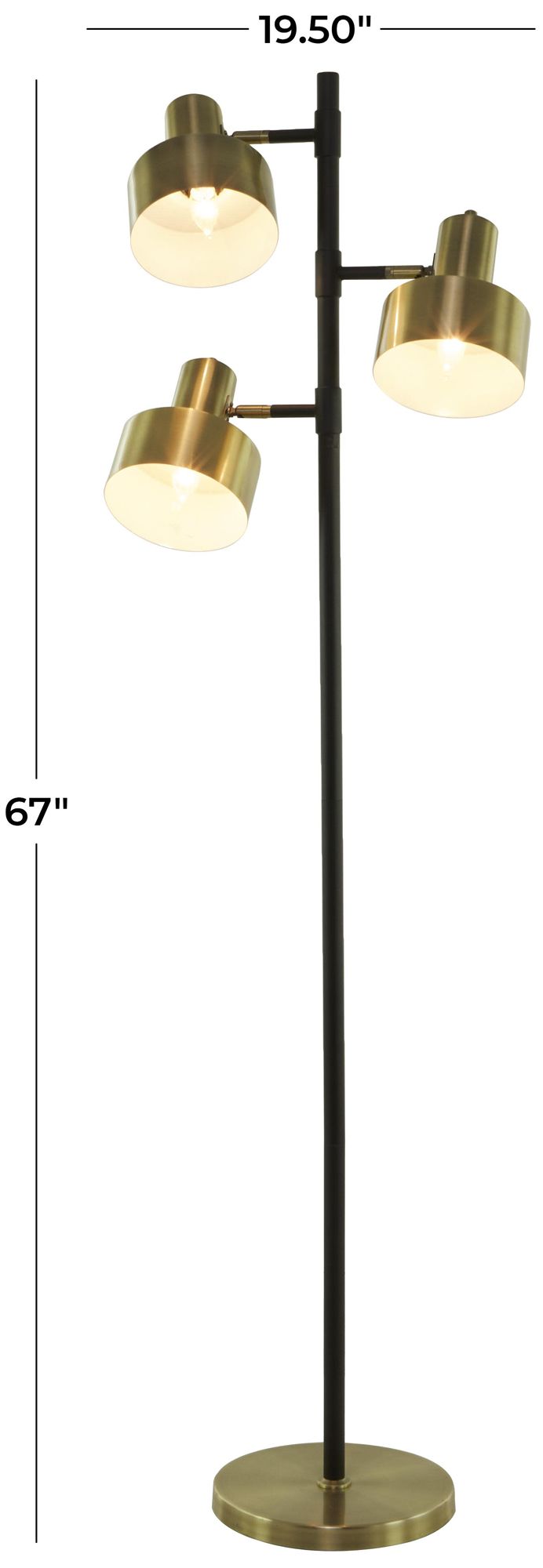 Image 7 Gold Metal Contemporary Floor Lamp, 20" x 11" x 67" more views