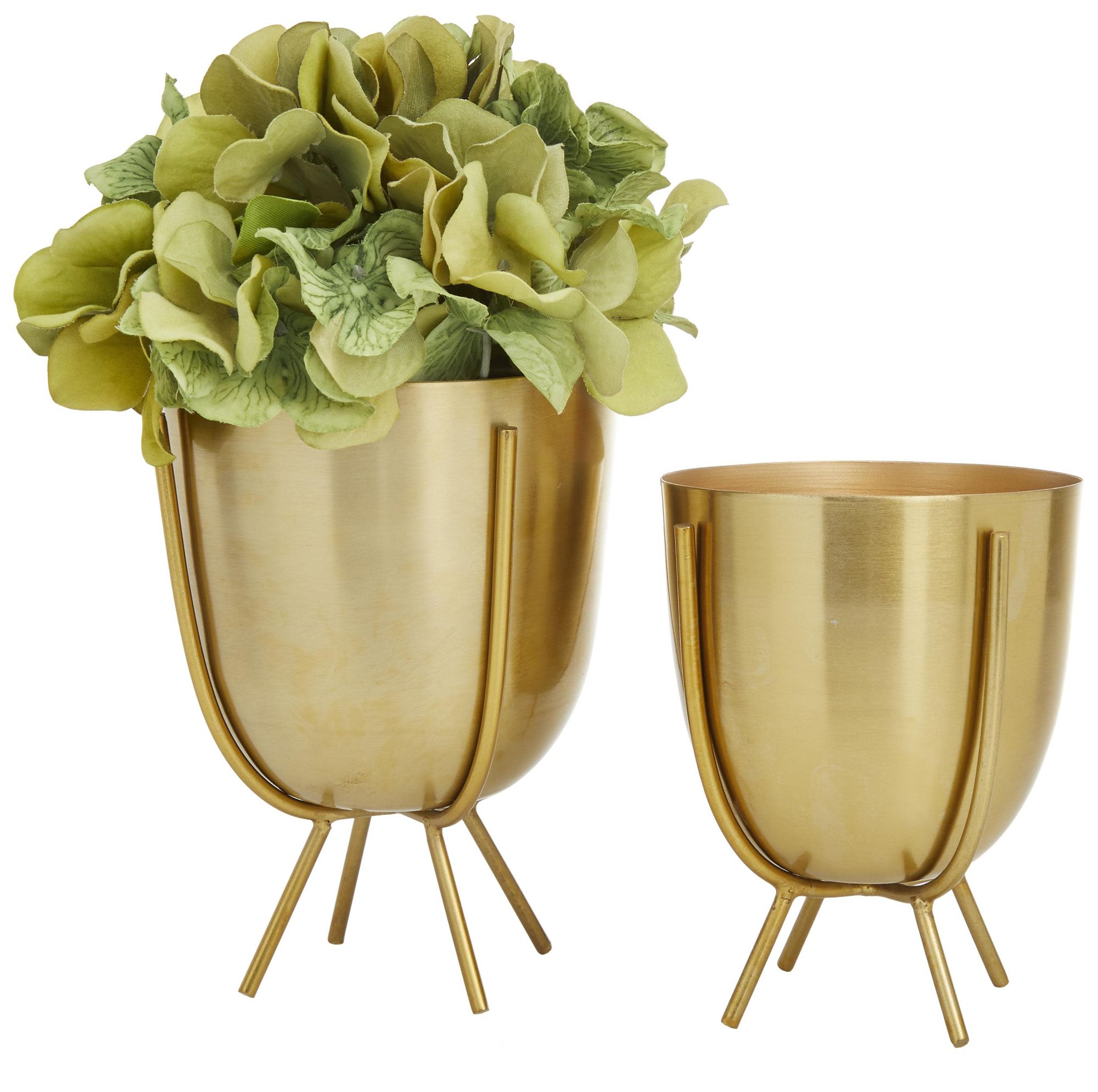 Image 2 Gold Metal Contemporary Planter, S/2 6", 7"H