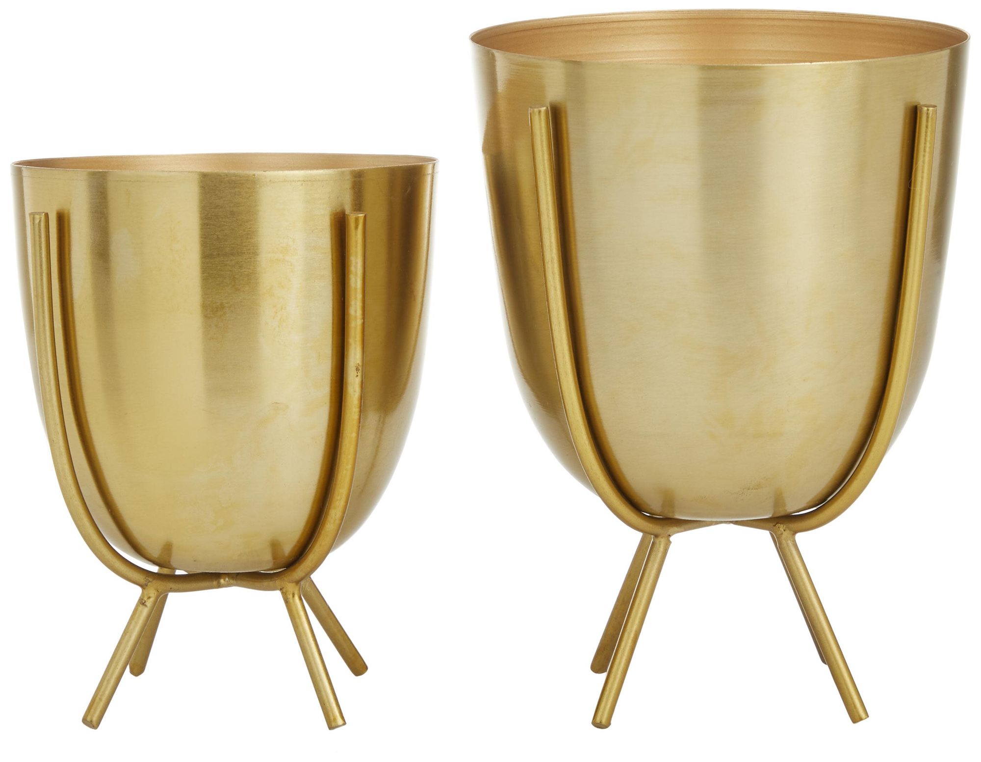 Image 5 Gold Metal Contemporary Planter, S/2 6", 7"H more views