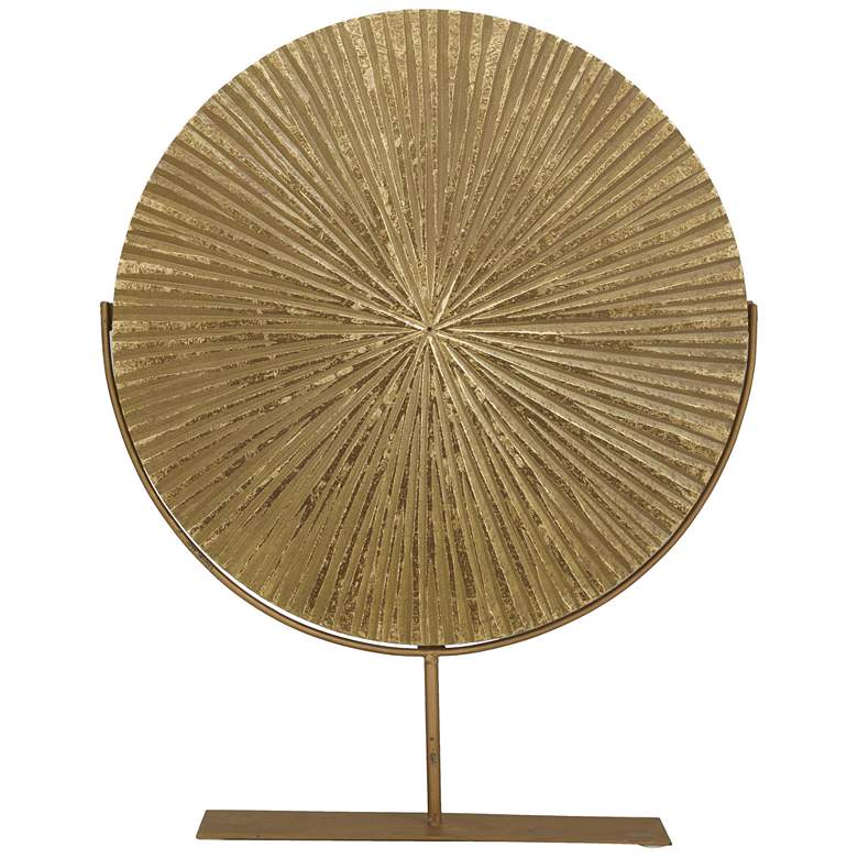 Image 2 Gold Metal Contemporary Sculpture, 18" x 4" x 23"