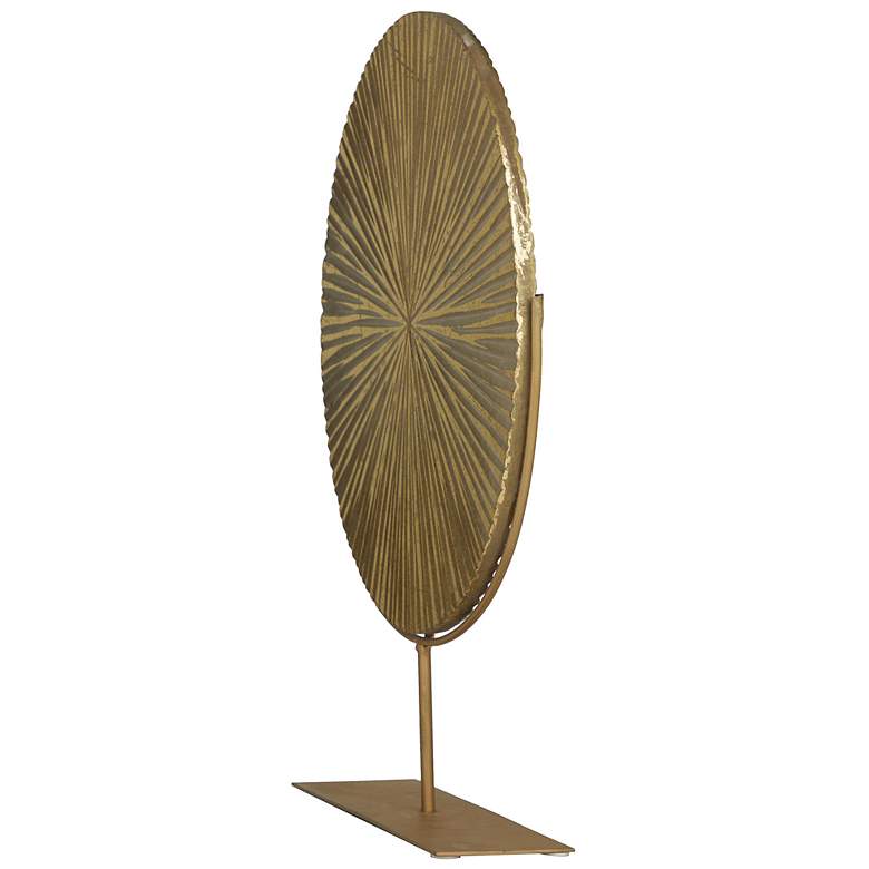 Image 6 Gold Metal Contemporary Sculpture, 18" x 4" x 23" more views