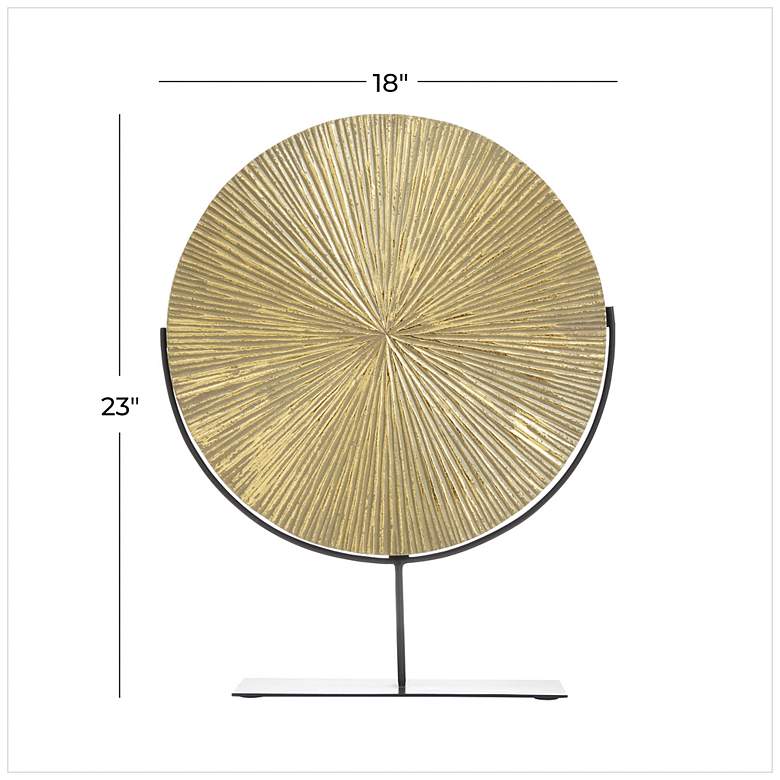 Image 7 Gold Metal Contemporary Sculpture, 18" x 4" x 23" more views