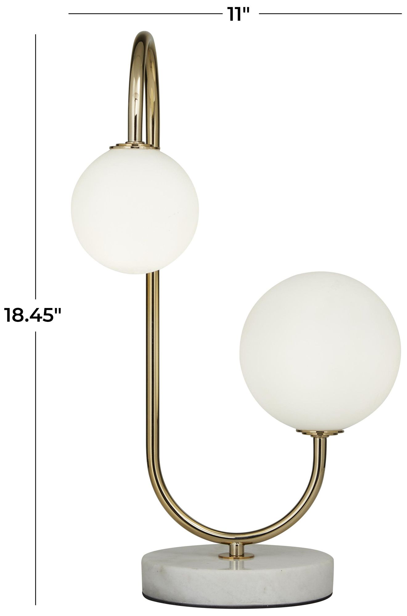 Image 7 Gold Metal Contemporary Table Lamp, 10" x 11" x 18" more views