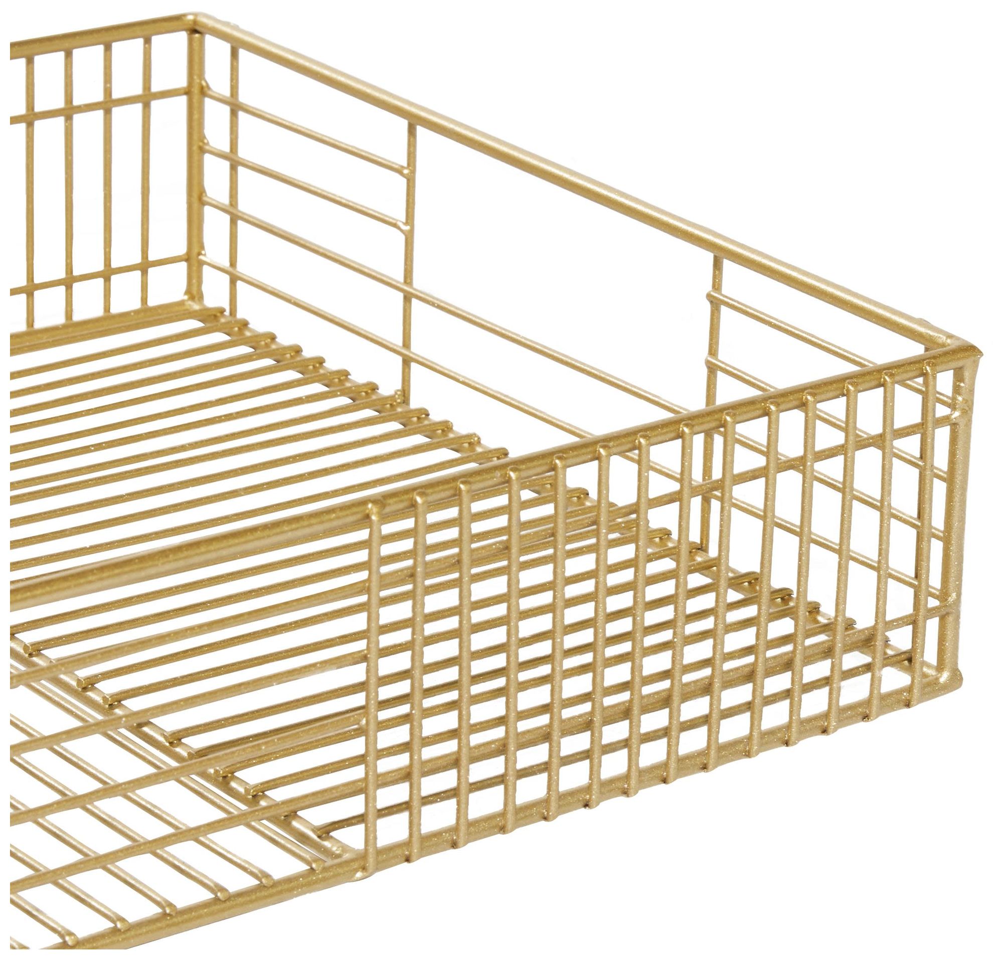 Image 2 Gold Metal Contemporary Tray, S/2 17", 19"W more views