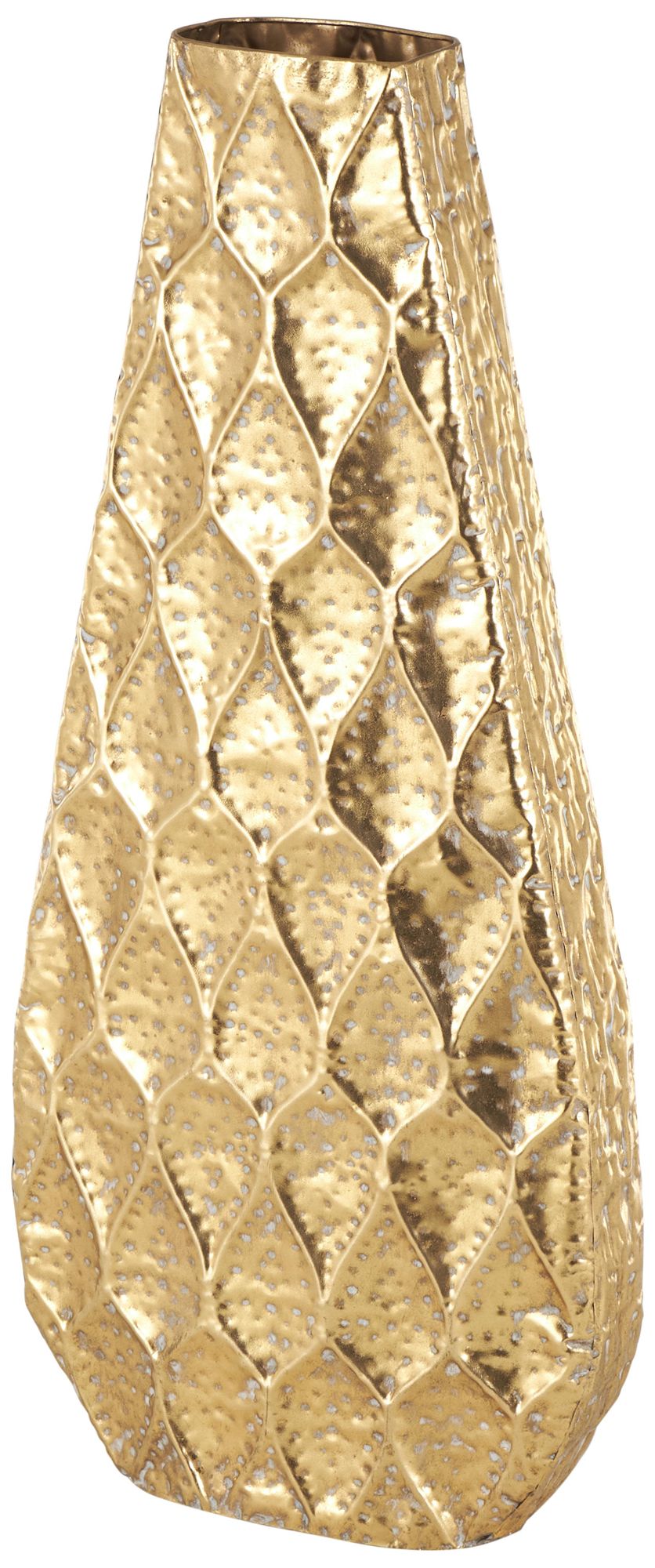 Image 2 Gold Metal Contemporary Vase, 15" x 4" x 34"