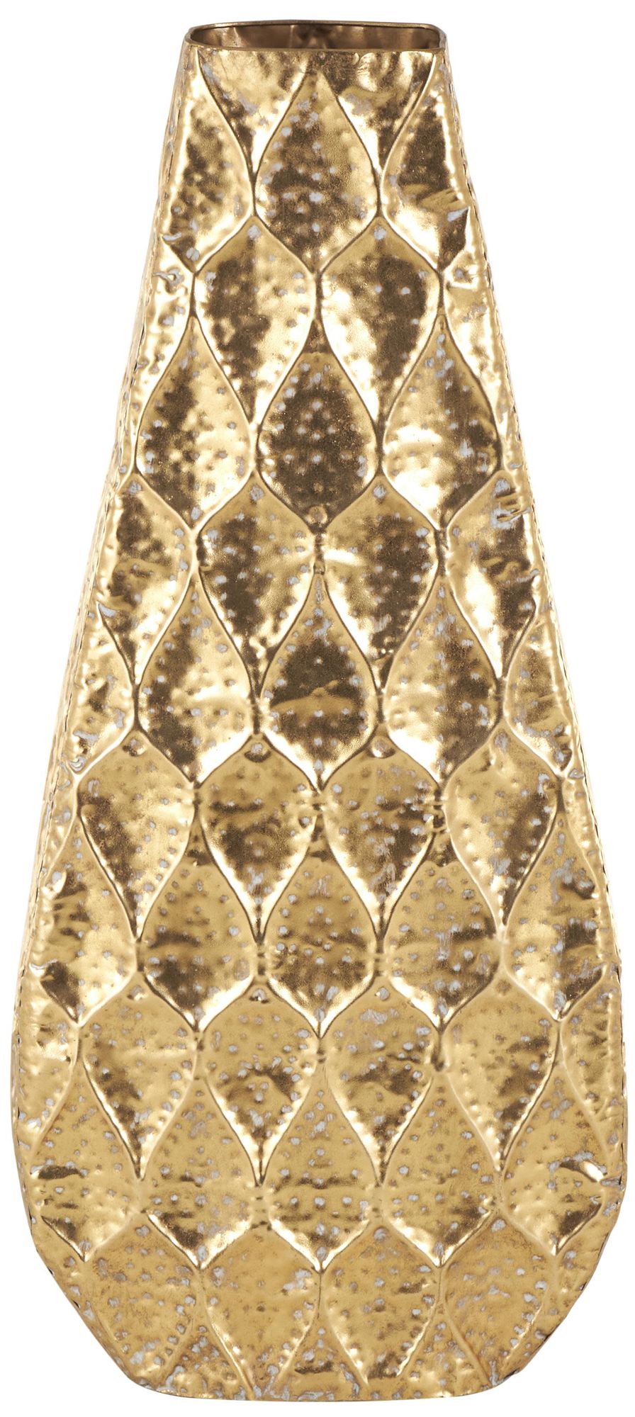 Image 6 Gold Metal Contemporary Vase, 15" x 4" x 34" more views