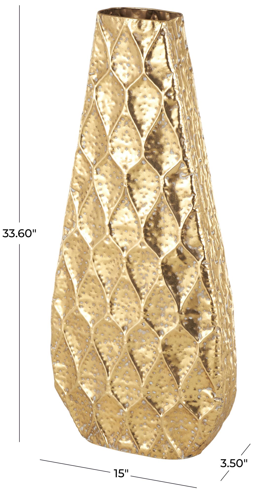 Image 7 Gold Metal Contemporary Vase, 15" x 4" x 34" more views