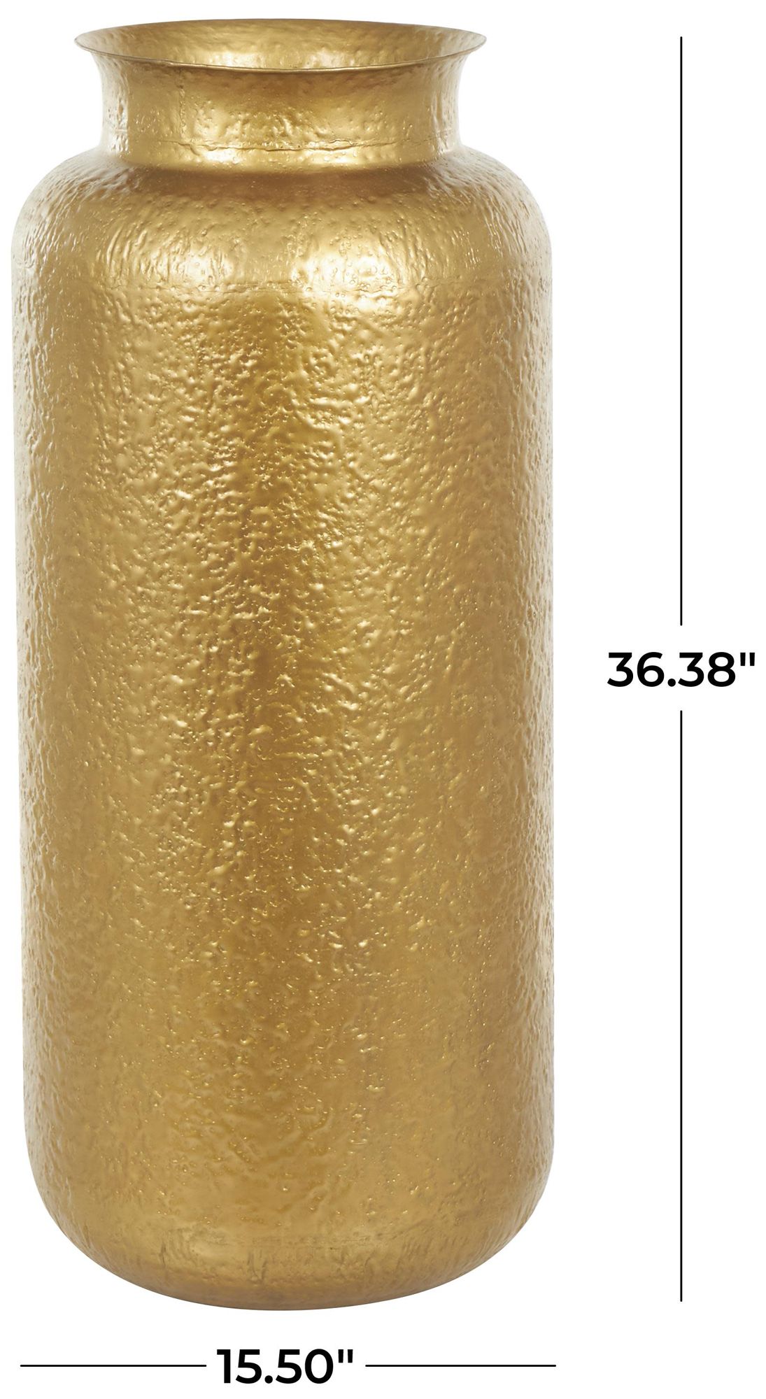 Image 7 Gold Metal Contemporary Vase, 16" x 16" x 36" more views