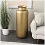 1_Gold Metal Contemporary Vase, 16" x 16" x 40"