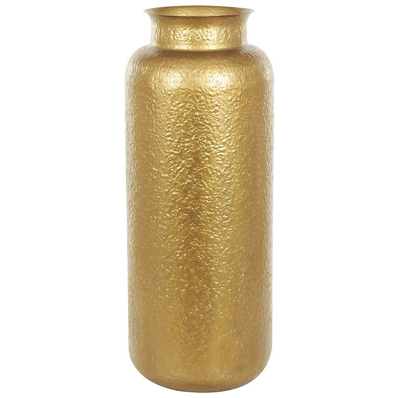 Image 6 Gold Metal Contemporary Vase, 16" x 16" x 40" more views