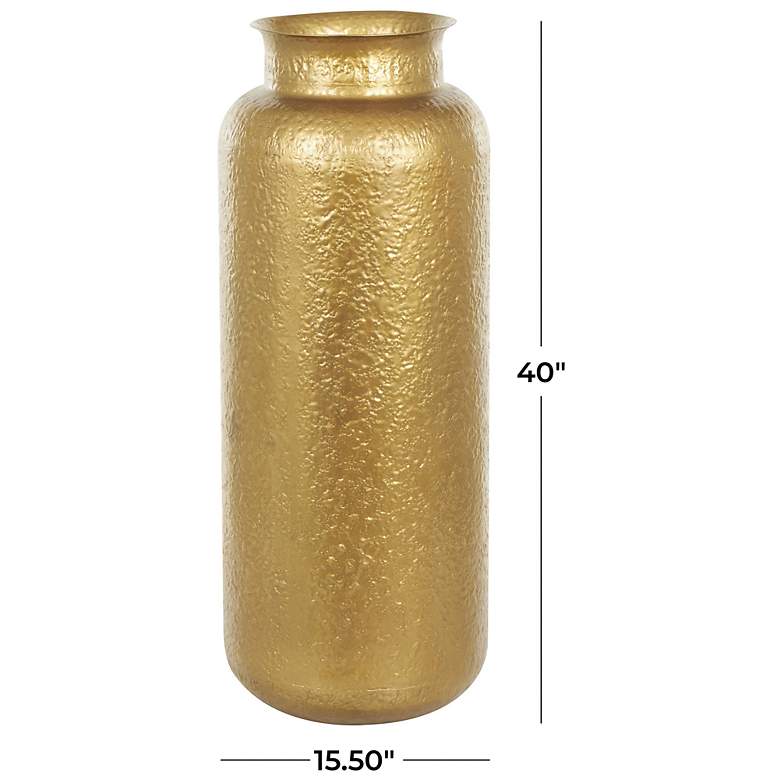 Image 7 Gold Metal Contemporary Vase, 16" x 16" x 40" more views