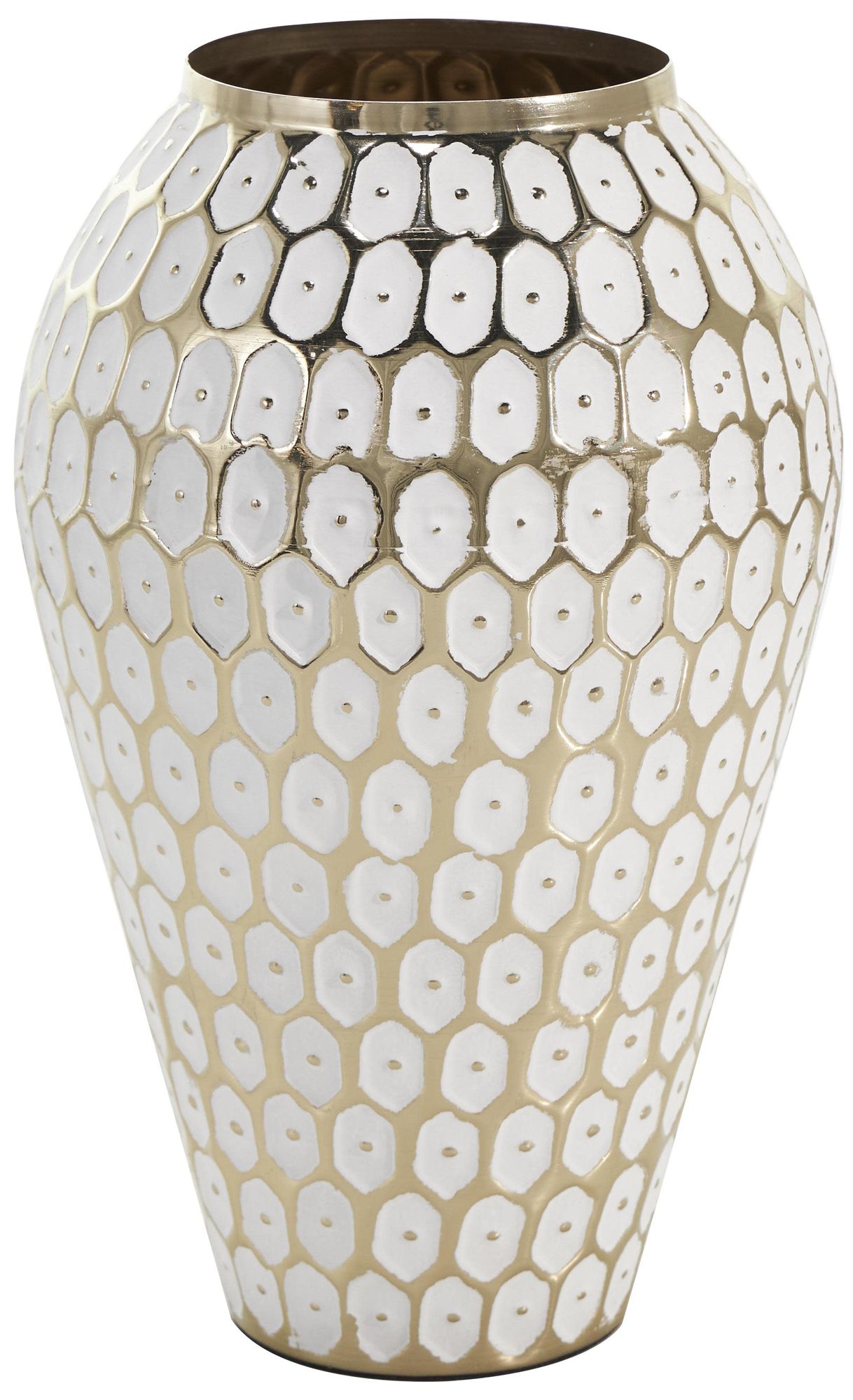 Image 2 Gold Metal Contemporary Vase, 7" x 7" x 11"