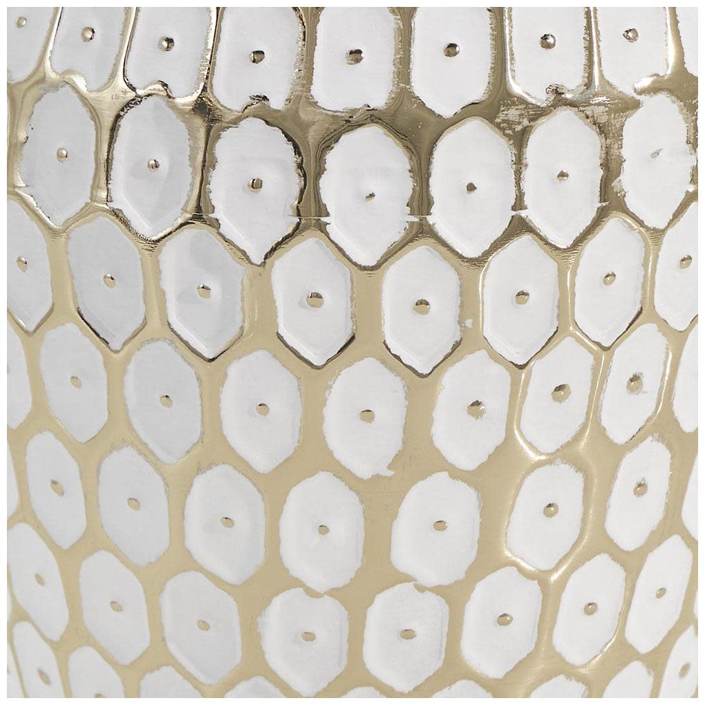 Gold Metal Contemporary Vase, 7" x 7" x 11"