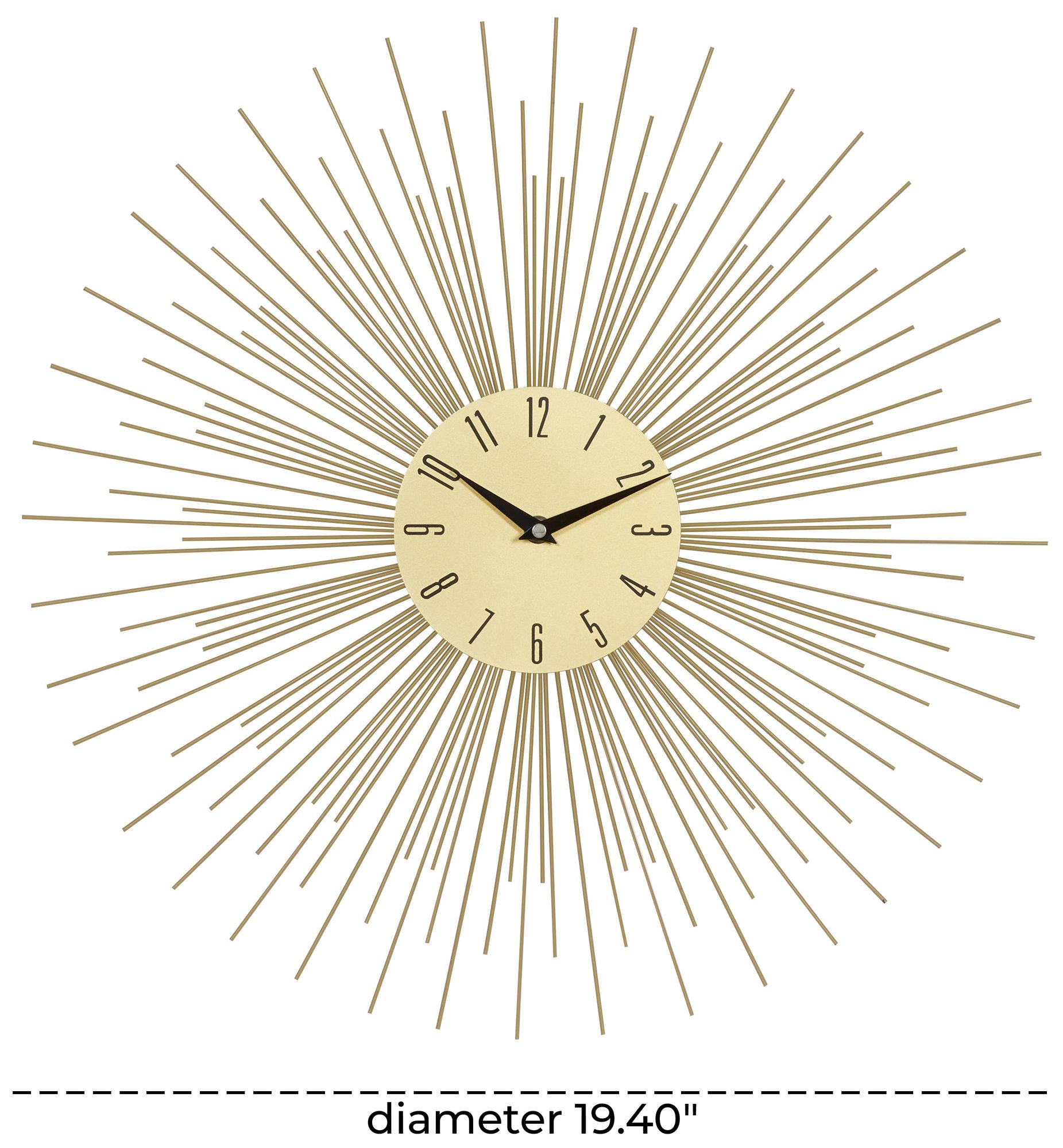 Image 7 Gold Metal Contemporary Wall Clock, 19" x 1" x 19" more views