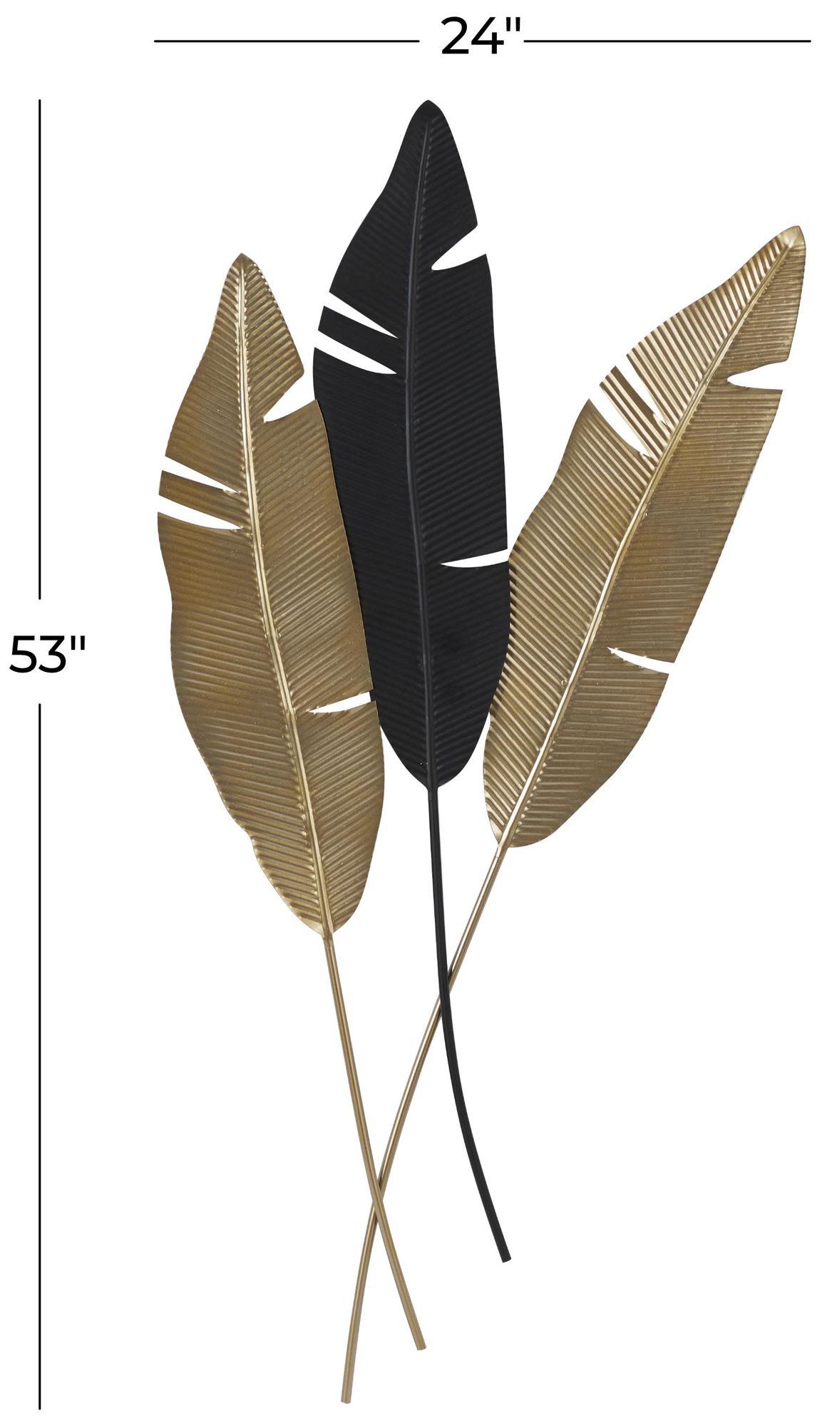 Image 6 Gold Metal Contemporary Wall Decor, 24" x 1" x 53" more views
